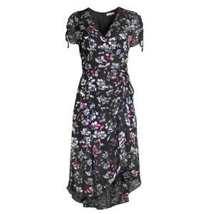 Parker Lizzy Mothers Day Silk Ruched Waist Floral Fit & Flare Crepe Dress NWT